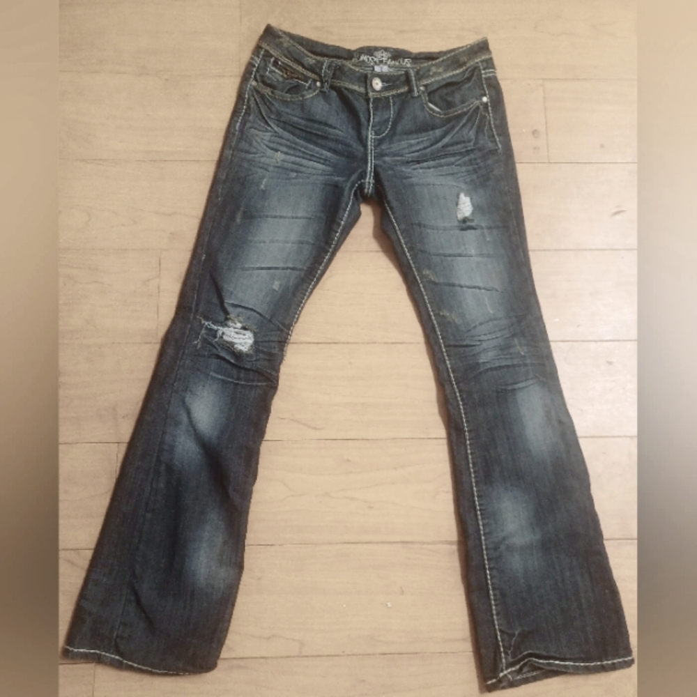 Almost Famous Distressed Bootcut Jeans